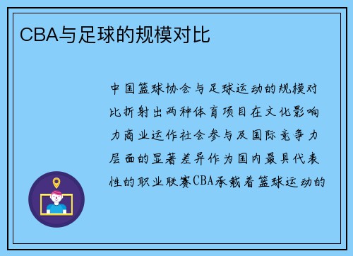 CBA与足球的规模对比